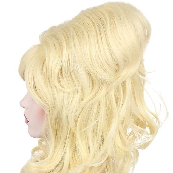 Blonde Long Curly Wavy Beehive Wig - Picture 7 of 7